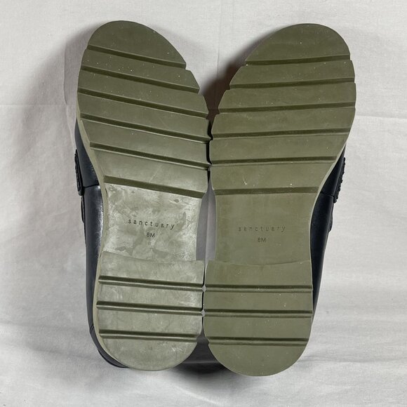 Sanctuary Women's Black Leather Westside Slip On Loafer Flat Shoe Size 8-NEW - Picture 7 of 8